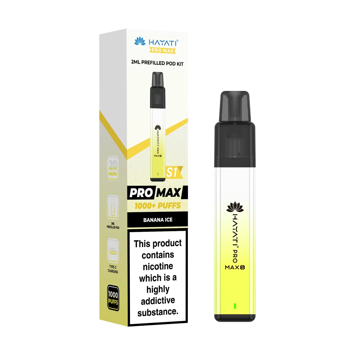Banana Ice Hayati Pro Max S1 Prefilled Pod Kit