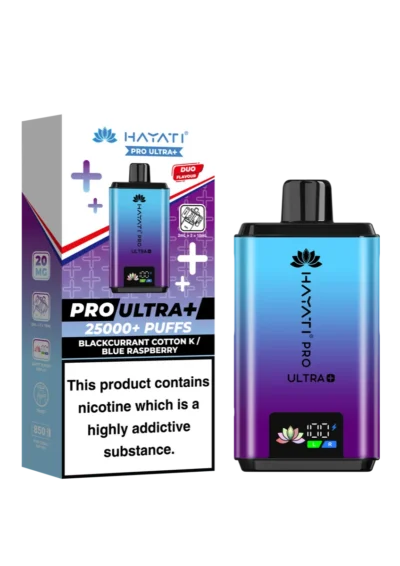 Blackcurrant Cotton K / Blue Raspberry Hayati Pro Ultra Plus 25000 Prefilled Pod Kit