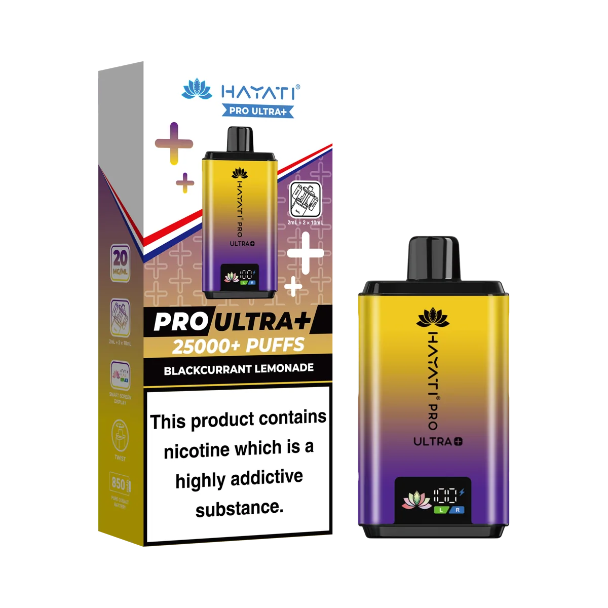 Blackcurrant Lemonade Hayati Pro Ultra Plus 25000 Prefilled Pod Kit