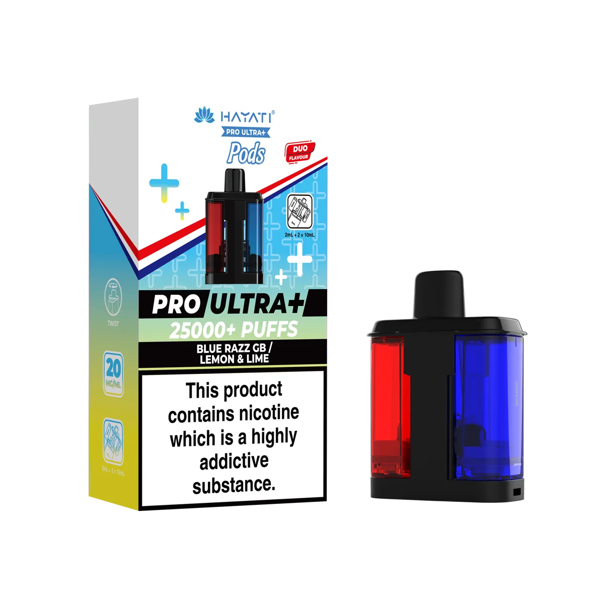 Blue Razz GB/Lemon & Lime Hayati Pro Ultra Plus 25K Pods