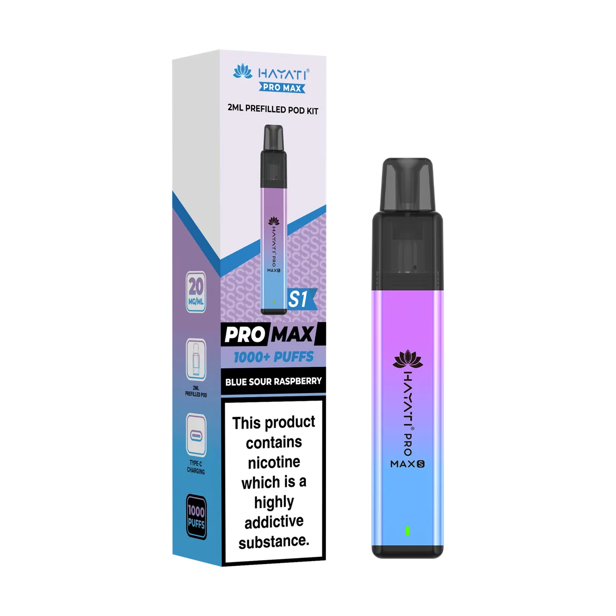 Blue Sour Raspberry Hayati Pro Max S1 Prefilled Pod Kit
