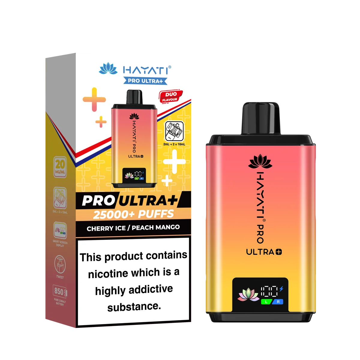 Cherry Ice / Peach Mango Hayati Pro Ultra Plus 25000 Prefilled Pod Kit