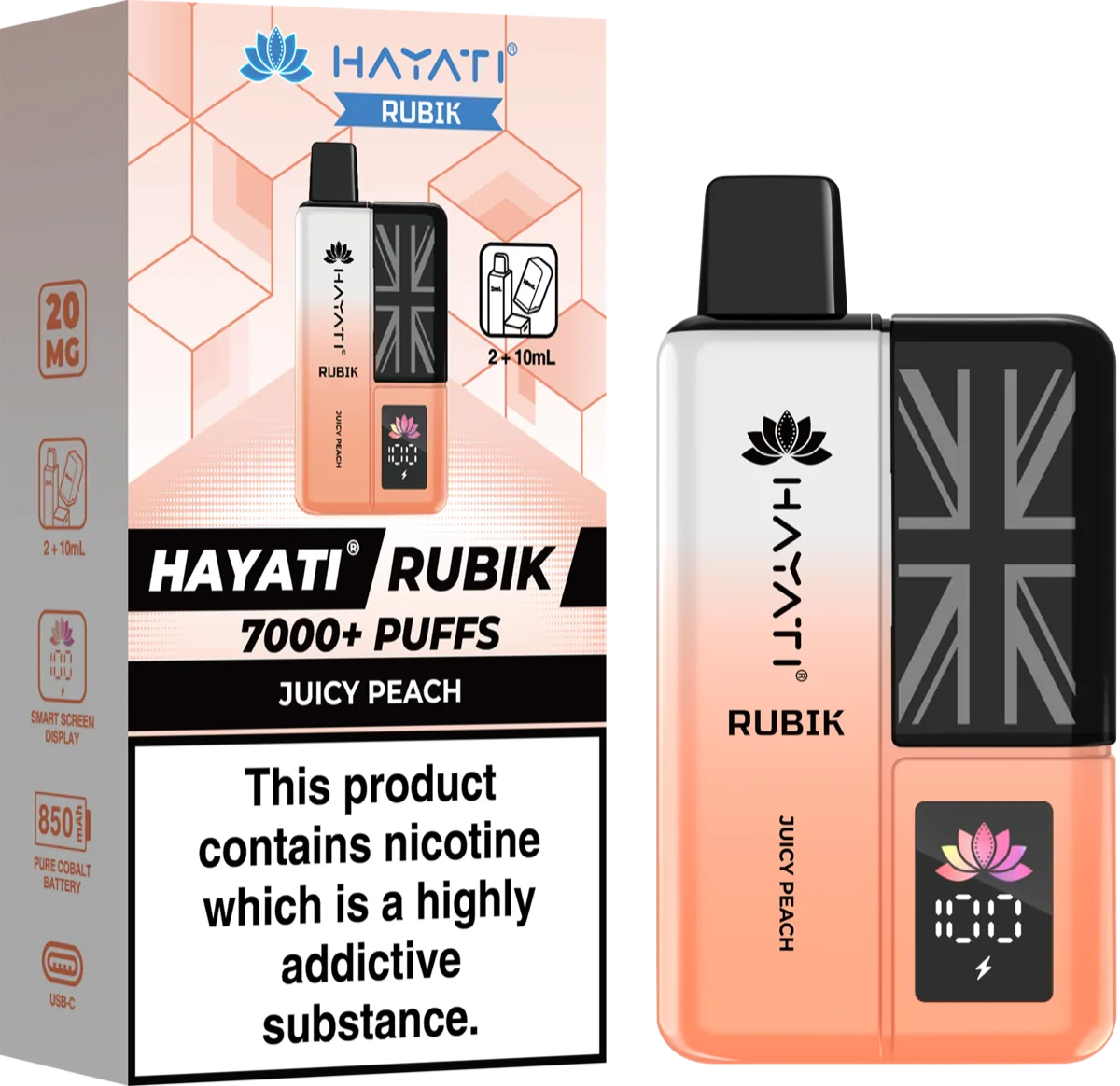 Juicy Peach Hayati Rubik Prefilled Pod Kit
