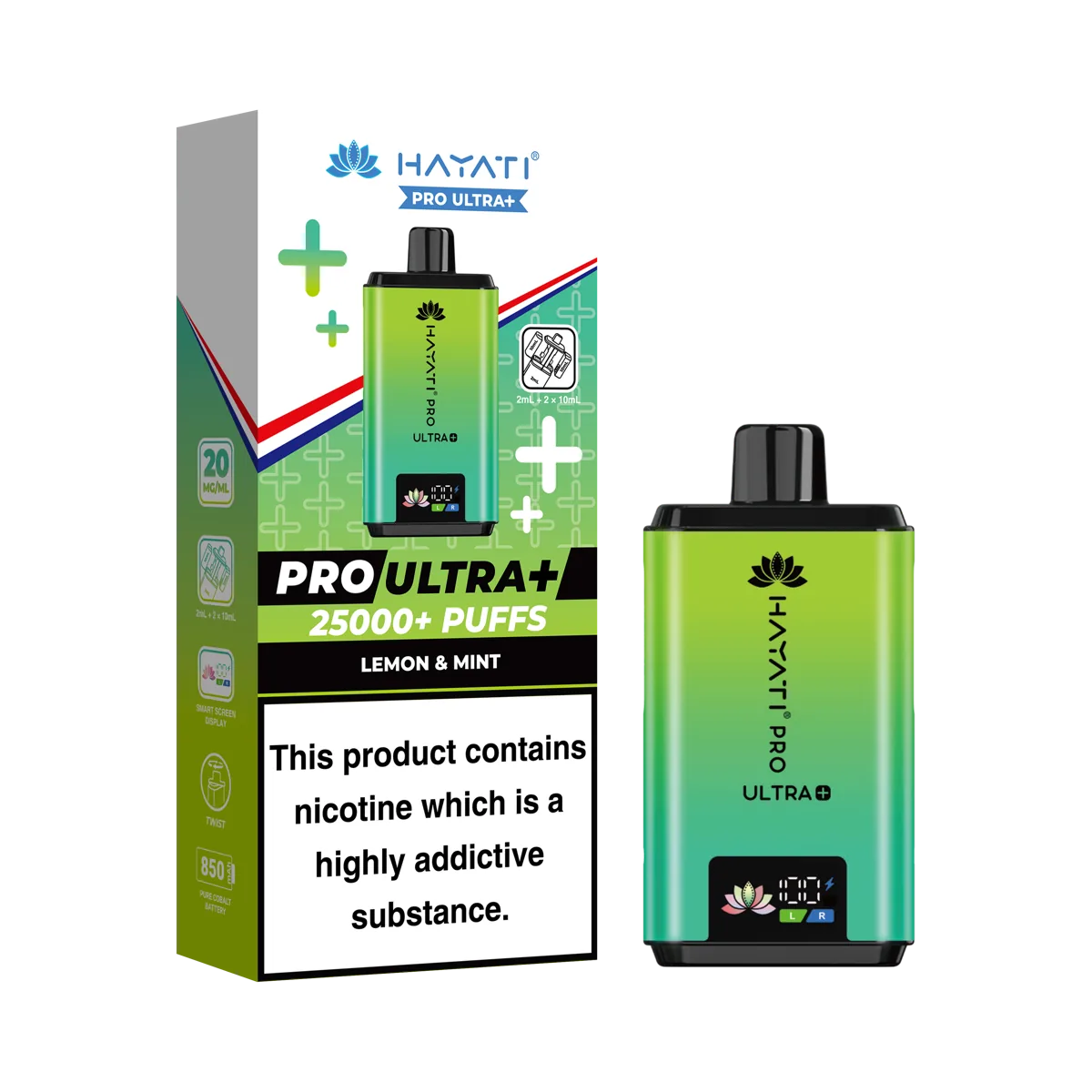 Lemon Mint Hayati Pro Ultra Plus 25000 Prefilled Pod Kit