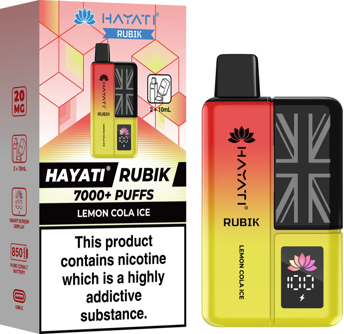 Lemon Cola Ice Hayati Rubik Prefilled Pod Kit