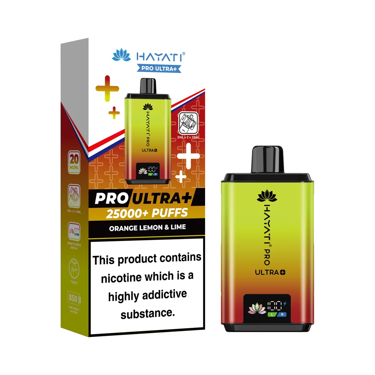 Orange Lemon Lime Hayati Pro Ultra Plus 25000 Prefilled Pod Kit