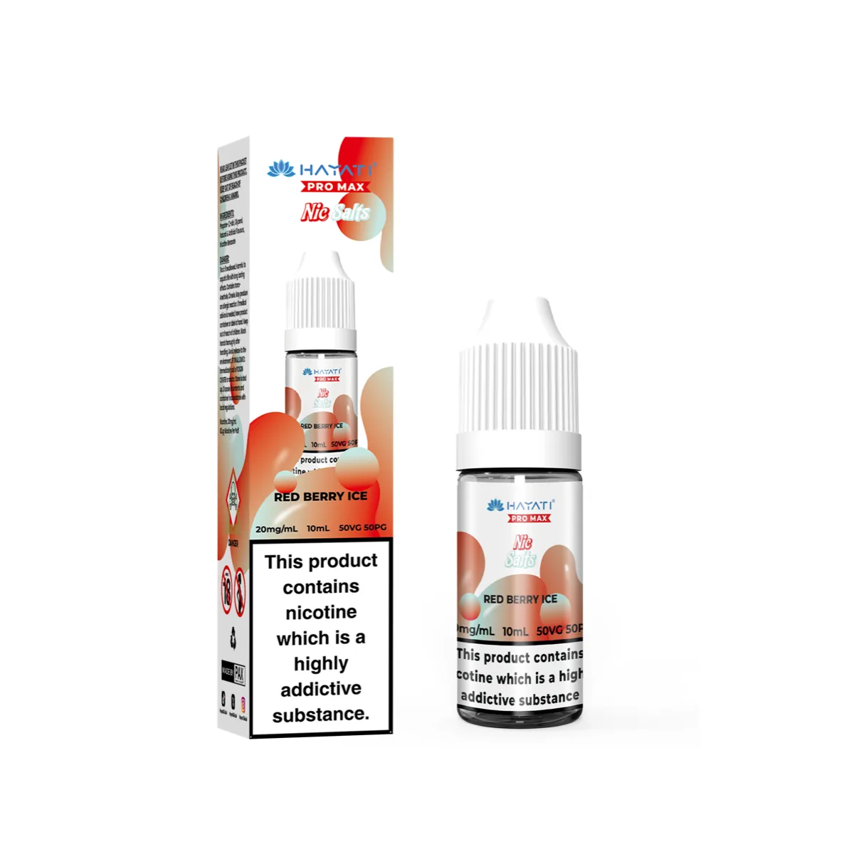 Red Berry Ice Hayati Pro Max nic salt, 10ml bottle and box, 10mg