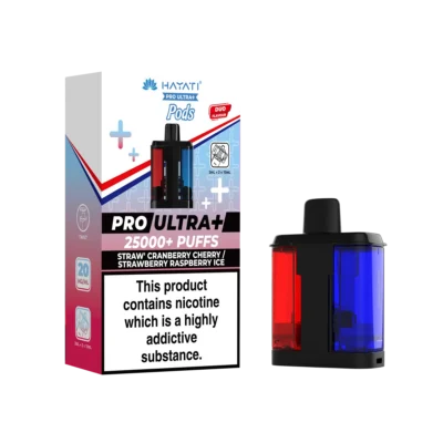Straw’ Cranberry Cherry/Strawberry Raspberry Ice Hayati Pro Ultra Plus 25K Pods