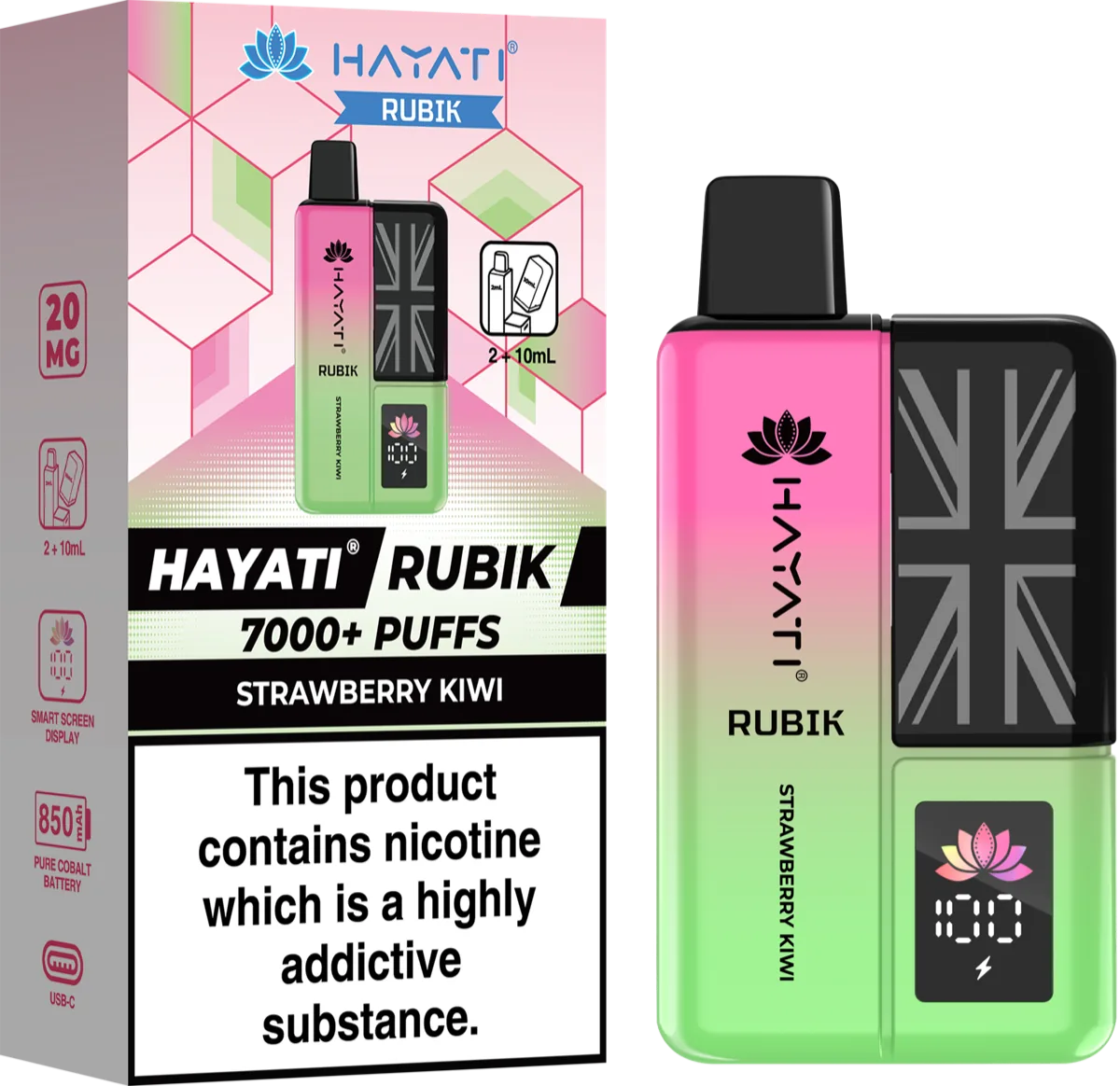 Strawberry Kiwi Hayati Rubik Prefilled Pod Kit