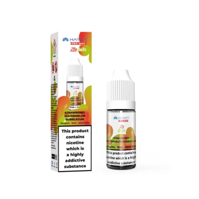 Strawberry Watermelon Bubblegum Hayati Pro Max nic salt, 10ml bottle and box, 10mg