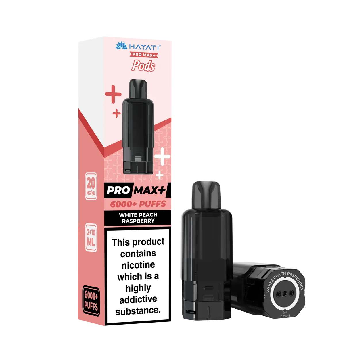 White Peach Raspberry Hayati Pro Max Plus Pods